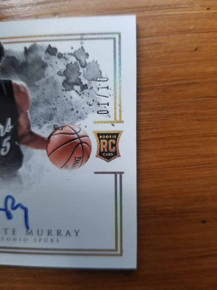 2016-17 Panini Impeccable Dejounte Murray RC Auto Jersey RPA Gold 01/10 Pelicans - Image 3 of 4
