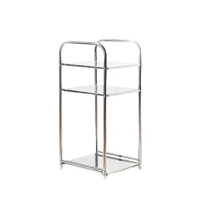 With Molly Iron side table stainless steel square mini shelf 3 tiers