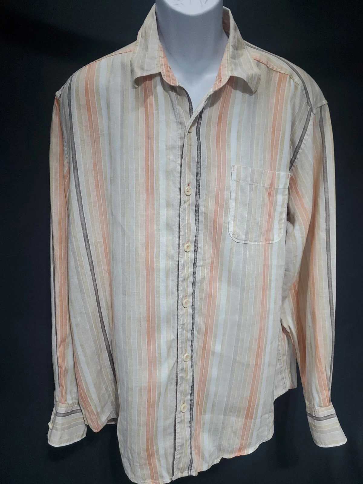Tommy Bahama Relax 100% Linen Button Up Shirt Size Large