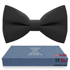 Mens Bowties Pre-tied Shape Clip L - 19-99 yrs., adults, full age 01 Black