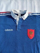 Authentique maillot rugby vintage Équipe de France FFR Adidas quinze polo sweat