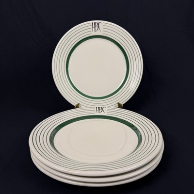 HBC Hudson s Bay Co Green Stripe Dinnerware Set of 4