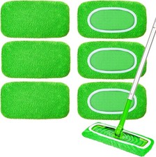 6-Pack Reusable Mop Pads Compatible with Sweeper Mop - 100 Coral Fleece
