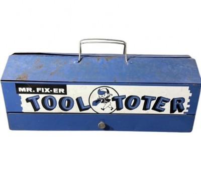 Vintage Tool Toter MR. FIX-ER METAL Toy Caddy Tool Box R & S TOY MFG Co