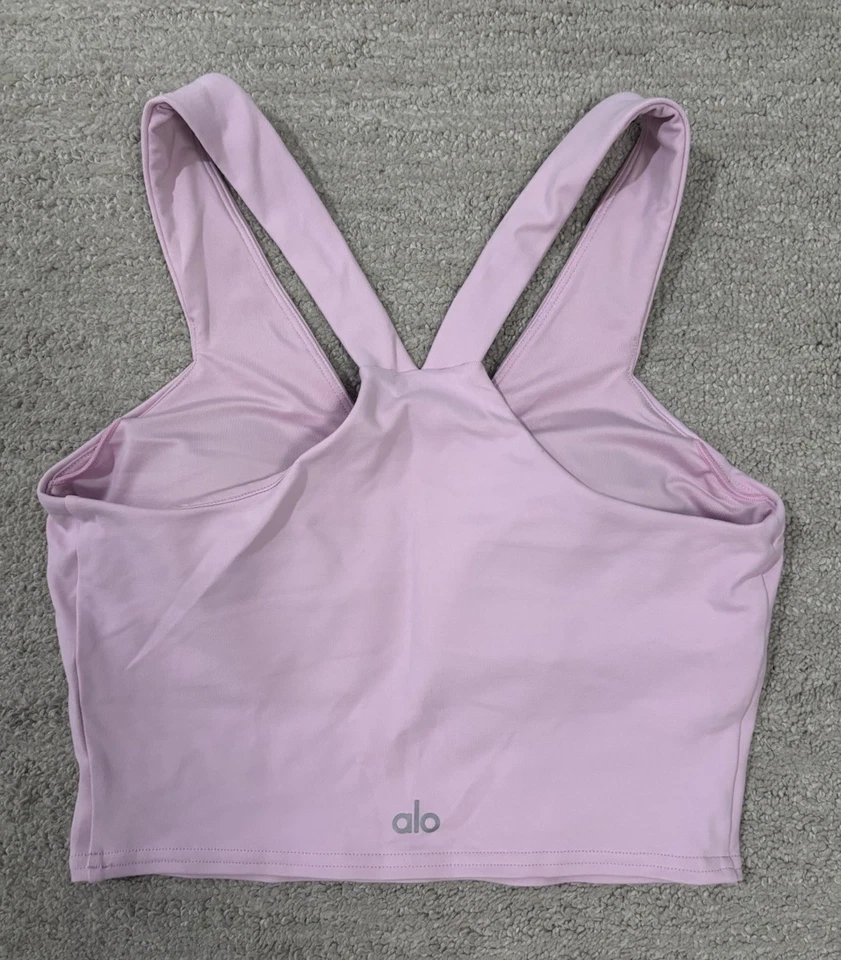 Sujetador sin mangas con aerógrafo Alo Yoga real, talla pequeña, rosa claro Foto 2 de 4