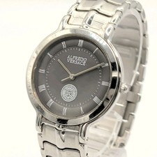 ALFREDO VERSACE V821S Watch Quartz Men's Round Silver Y2K 00S Vintage Working