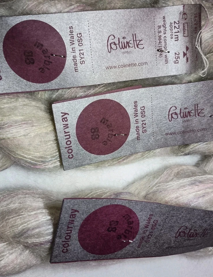 Hilo teñido a mano Colinette Parisienne Mohair - mármol 88 - 6 madejas  Foto 4 de 4