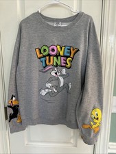 Looney Tunes Sweatshirt Graphic Gray Pullover Juniors Size XL (15-17) Super Soft