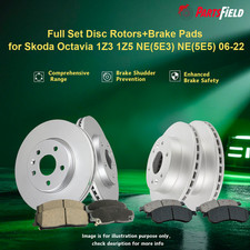 Full Set Disc Rotors+Brake Pads for Skoda Octavia 1Z3 1Z5 NE(5E3) NE(5E5) 06-22