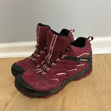 Merrell Chameleon 7 Limit Mid Waterproof Maroon Red Outdoor Hiking Boots 9.5