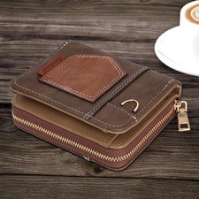 Waterproof Mens RFID Blocking Leather Wallet Credit Card ID Holder Zipper Purse