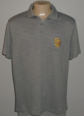 San Diego Padres Gray Short Sleeve Majestic Team MLB Pocket Polo Shirt Men 2XL