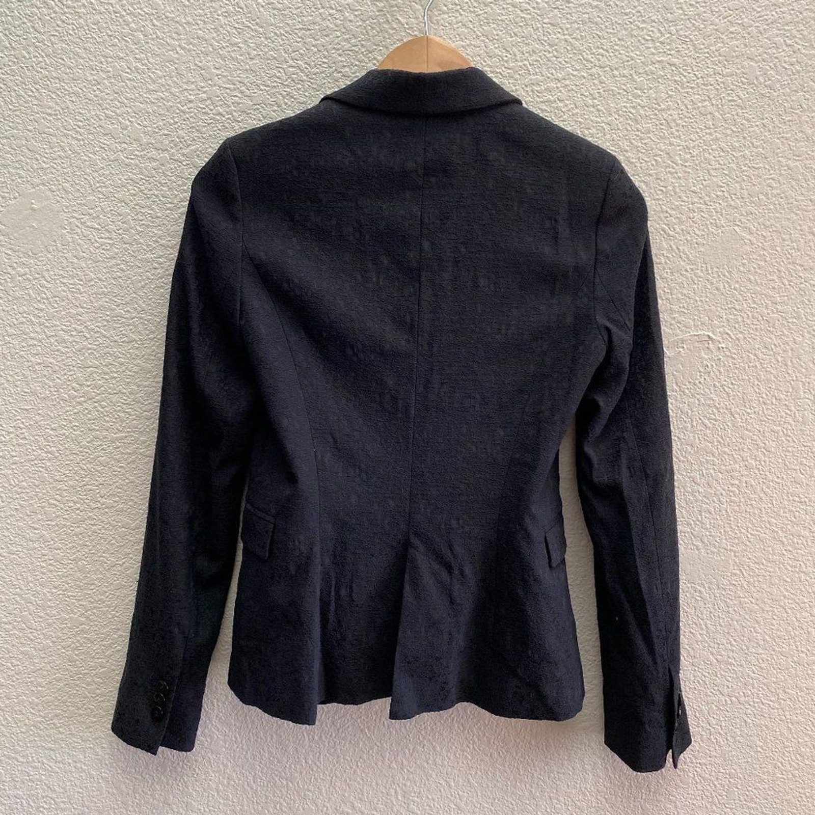 Zara Basic One Button Patterned Blazer Jacket Bla… - image 3