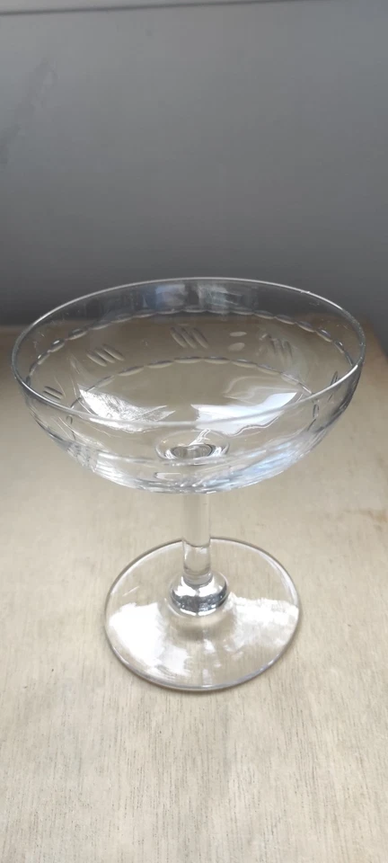 6 Coupes à champagne en cristal vintage ancienne - Photo 3/4