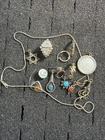 30.5G STERLING SILVER VINTAGE JEWELRY LOT 925 RINGS PENDANTS EARRINGS