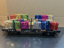 LGB 42690 Toys For Tots Christmas Staked Flat Car W/Presents, Germany, C7/EX