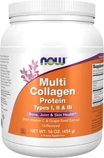 NOW Foods - Multi Collagen Protein Types I, II, III  - 16 oz Powder *BB 02/2027*