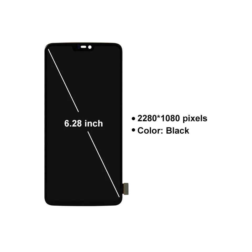 OLED LCD Screen Digitizer for Oneplus 6 Display Touch Screen w/Frame Replacement - Image 4 of 4