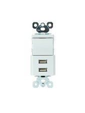 Legrand TM83USBWCCV4 15 Amp Combination Decorator Rocker Light Switch and Typ...