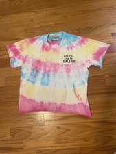 Gallery Dept. Men's Multicolor Tie-Dye Logo Short Sleeve Crew Neck T-Shirt, L