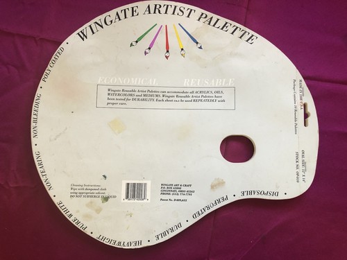 Wingate Artist Palette Vintage Reusable Oval  Paper 12 X 14” For Acrylics Oils