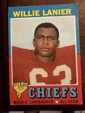 Topps 1971 Willie Lanier Rookie All-Star #114 Kansas City Chiefs Football Card. rookie card picture