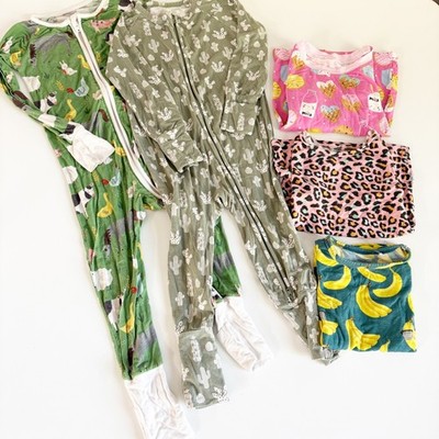 Little Sleepies Emerson Posh Peanut Kids Bamboo Bundle Lot Pajamas 18-24M 2T