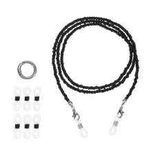 Stylish Eyeglasses Chain for Woman with Anti-slip Loops, Black