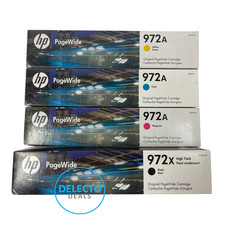 Genuine 4-pack Hp 972x Black & 972a C/y/m Pagewide Cartridges Sealed Boxes 2027