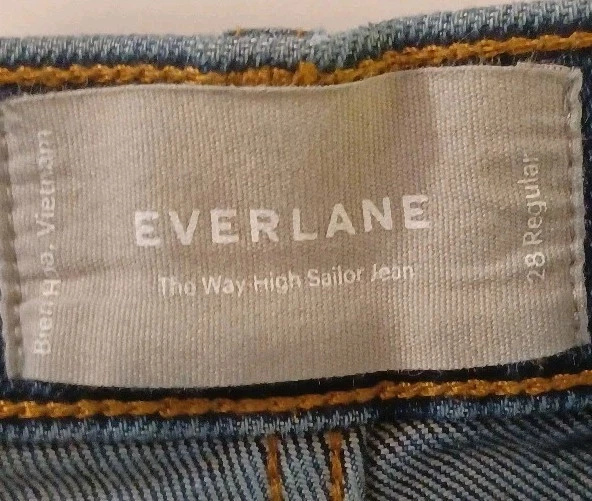 Everlane The Way High Sailor Jean 女式 28 码常规蓝色宽腿喇叭 — 第 3/4 张图片
