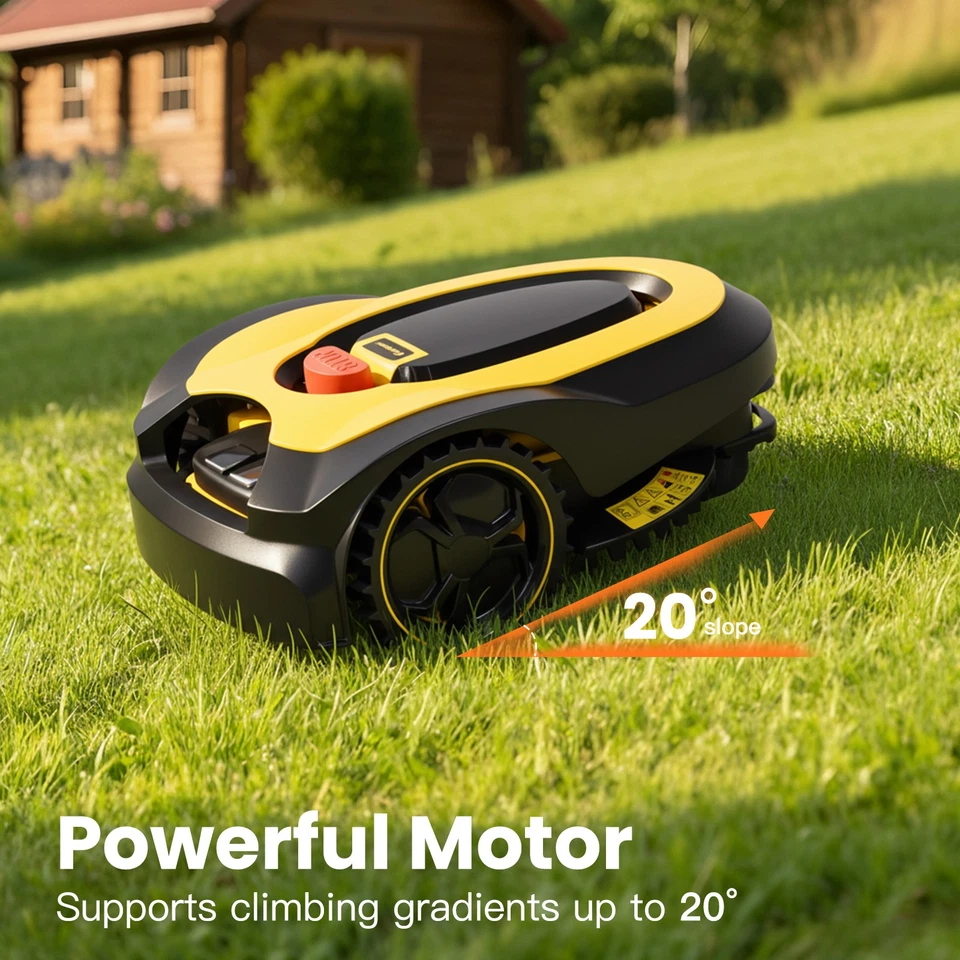 28V Robotic Lawn Mower Cutter up to 600m² Heavy Motor 20% Slope Lawns Garden - image 3 of 4