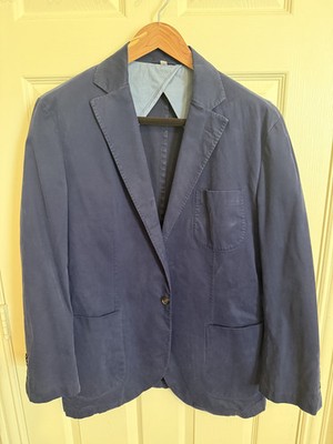 Royal Blue Cotton Velvet Hardy Amies Sport Coat 54R EU/44R US