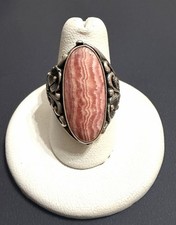 Carolyn Pollack Relios Rhodochrosite Sterling Floral Filagree Ring Sz 8.5