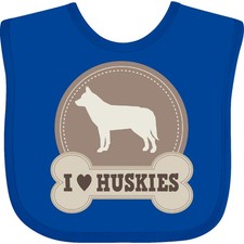 Inktastic Husky Dog I Love Huskies Baby Bib Mom Pets Breed Clothing Infant