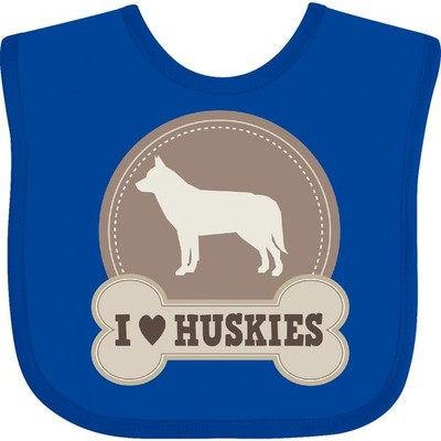 Inktastic Husky Dog I Love Huskies Baby Bib Mom Pets Breed Clothing Infant