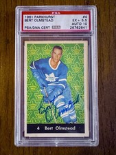 PSA 10 Auto BERT OLMSTEAD PSA 5.5 1961 Parkhurst 🇨🇦 61-62 #4 Signed Autograph