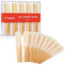 Clarinet Reeds 2.5, Traditional Reeds for Clarinet Beginner 10Pack with Plast...