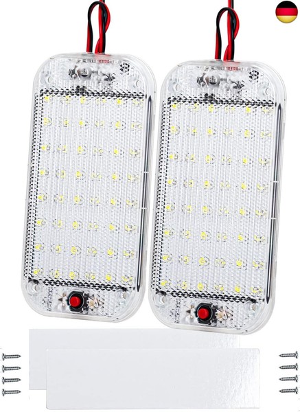 2 StüCk 12V-85V Led Innenraumbeleuchtung, 48 Leds Mit On/Off Schalter FüR Auto,-image