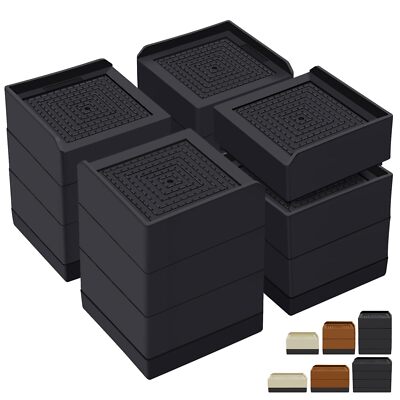 Bed Risers，Heavy Duty 4 Inch Furniture Risers Elevator for Sofa Table and Des...