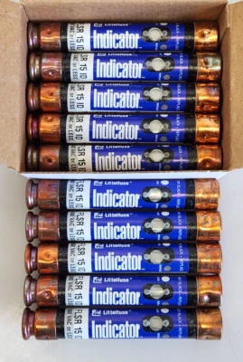 10 Stück, Littelfuse FLSR 15 ID Klasse RK5 Zeitverzögerungssicherung 15A 600VAC 300VDC NEU - Bild 1 von 3