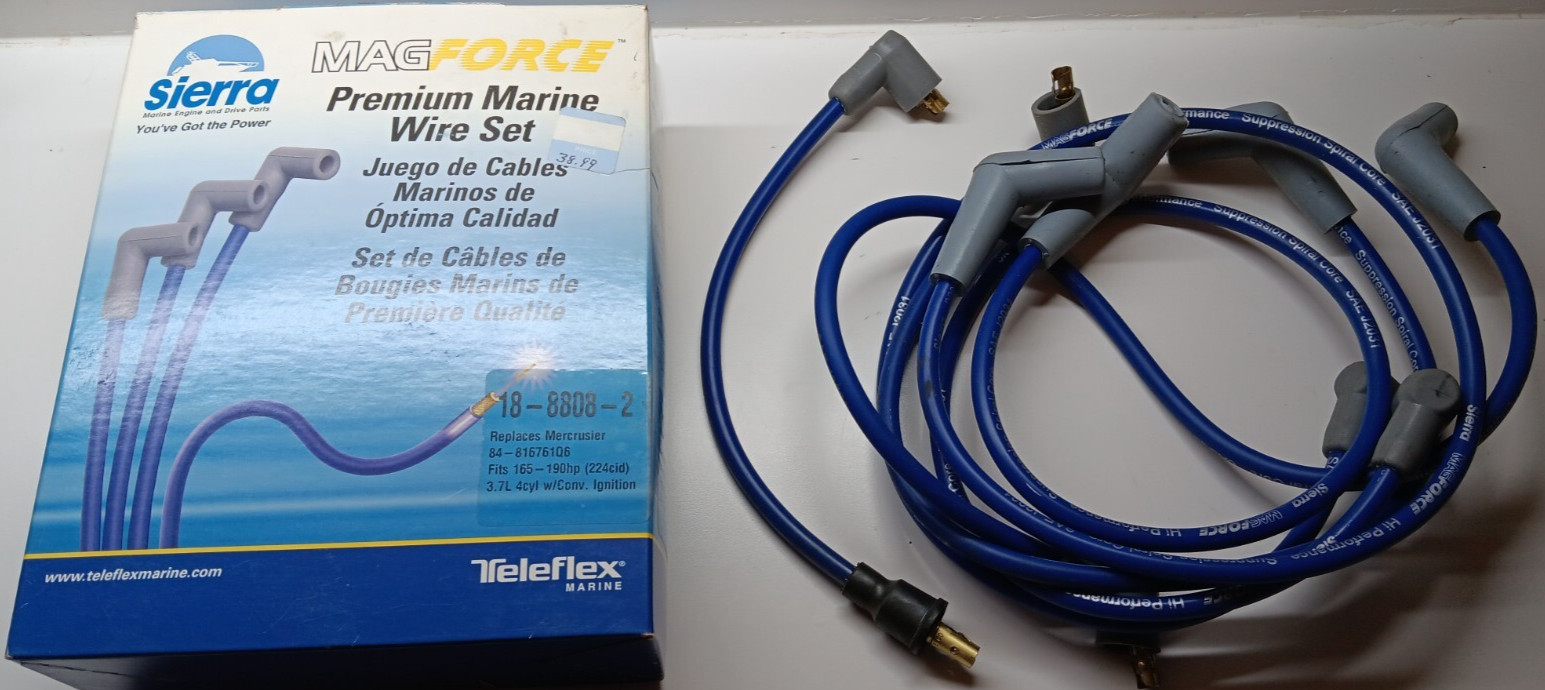 New Sierra Mag Force Premium Marine Wire Set Mercrusier 4 cylinder 18-8808-2