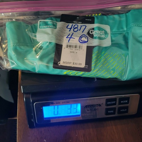 NIKE Dry Girls Size 4 Hyper Jade JUST DO IT Dri-fit Athletic Leggings NEW - Picture 10 of 10