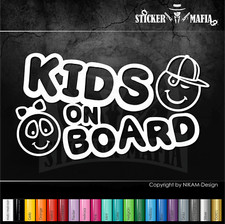 Aufkleber Baby Kids on Board Kind an Bord Kinder in Auto Sticker Folie Buggy 