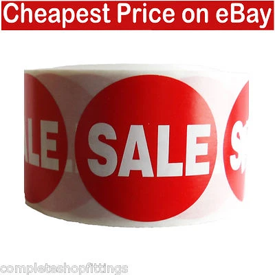 500x RED PRICE SALE SELF ADHESIVE STICKERS STICKY LABELS SWING LABELS