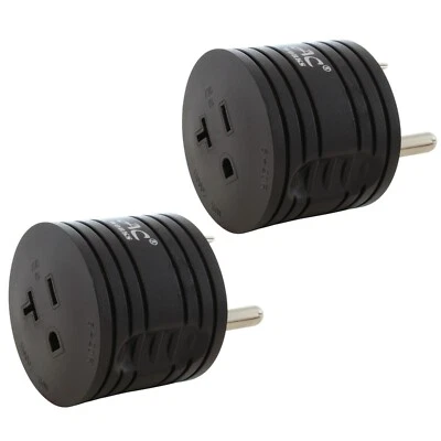 AC WORKS® 2 Pack 30A RV Plug NEMA TT-30 to NEMA 5-20 Household Connector Adapter