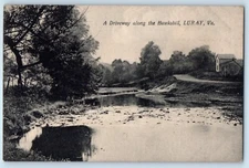 c1940 Luray Virginia VA Vintage Postcard Driveway Along Hawksbill Lake River