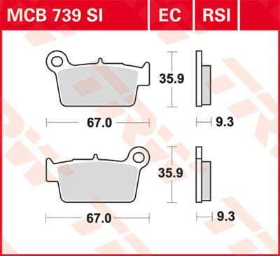 Plaquettes arrière TRW Lucas MCB 739 EC résout les sifflements de frein sur Beta RR 520