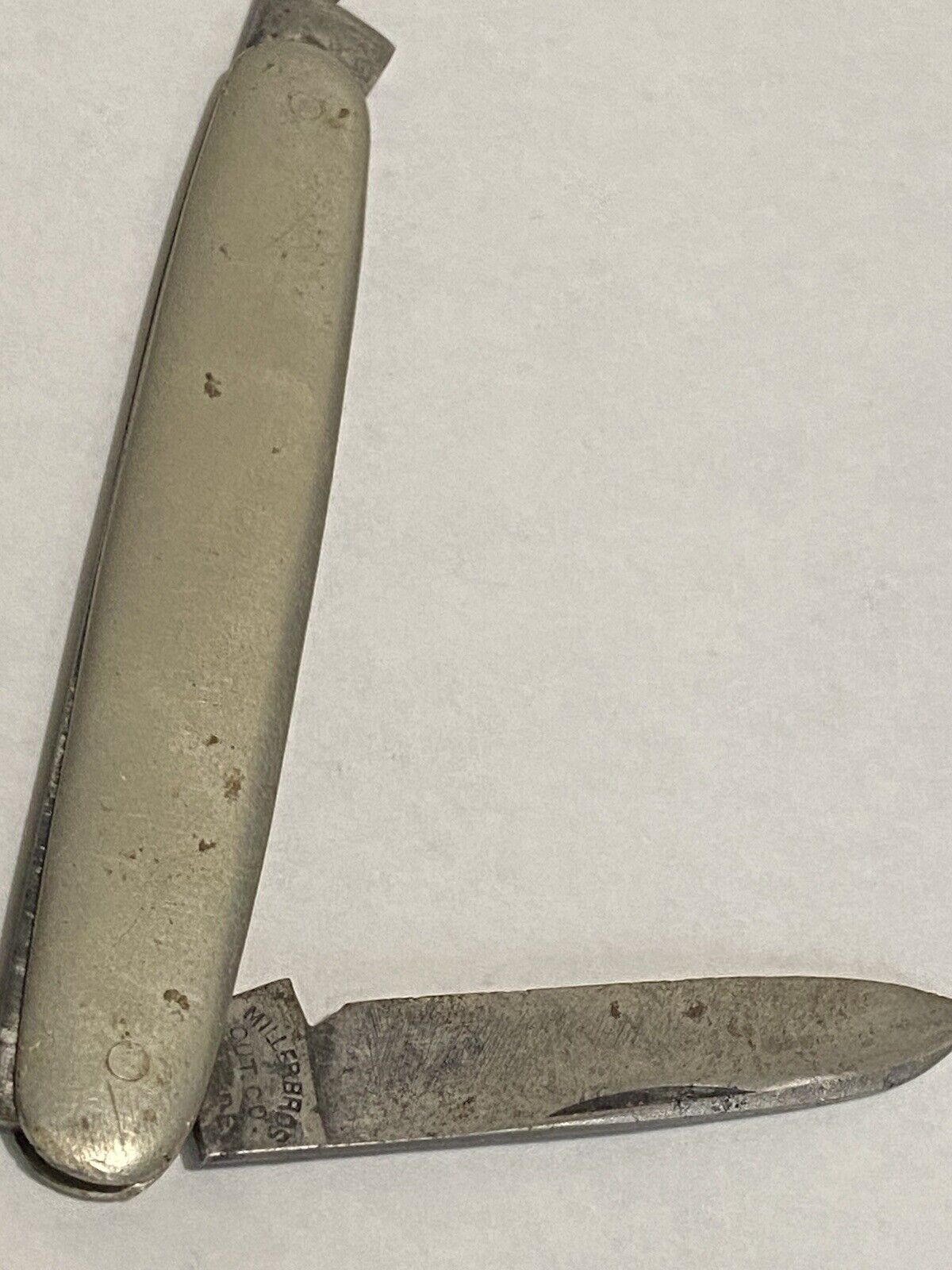 vtg Miller brothers cutlery meriden steel handle 2 blade folding pocket knife