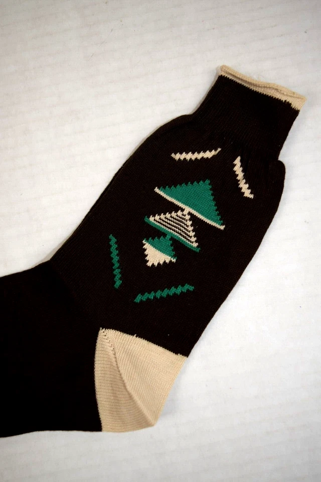 Calcetines Vintage King James Argyle Años 40 50 Niños Talla 9 Negro Verde Diseño 8" x 7" Foto 4 de 4