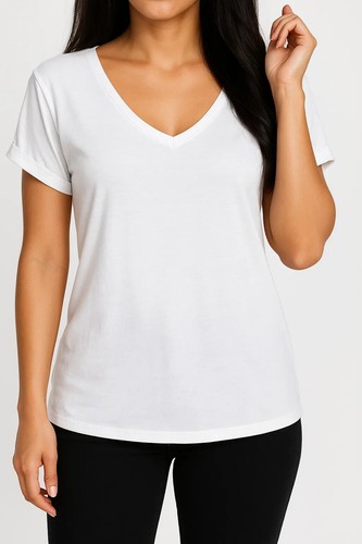 Women Ladies Batwing Sleeve Oversized Baggy Loose Fit Turn Up V Neck T Shirt Top - Picture 3 of 28